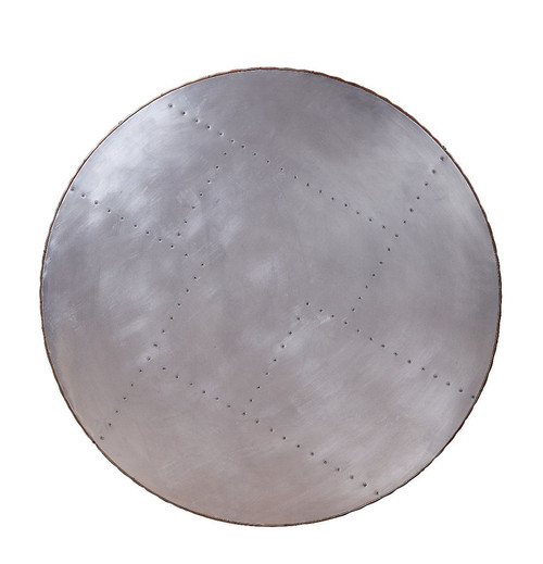 Tamas - 16" Coffee Table - Aluminum & Cocoa Top Grain Leather