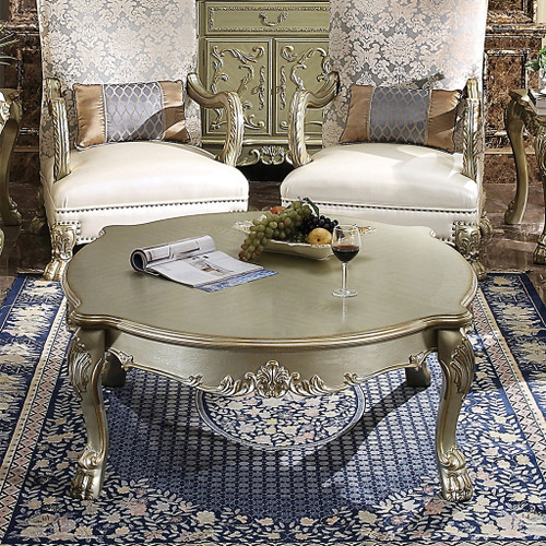 Dresden II - Coffee Table - Gold Patina & Bone