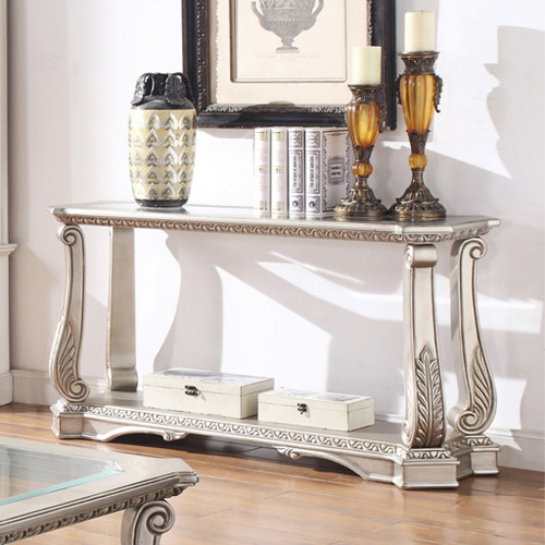 Northville - Accent Table - Antique Silver & Clear Glass