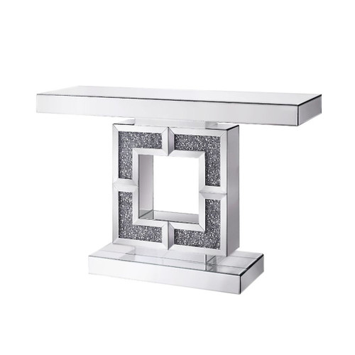 Noralie - Rectangular Console Table - Mirrored & Faux Diamonds