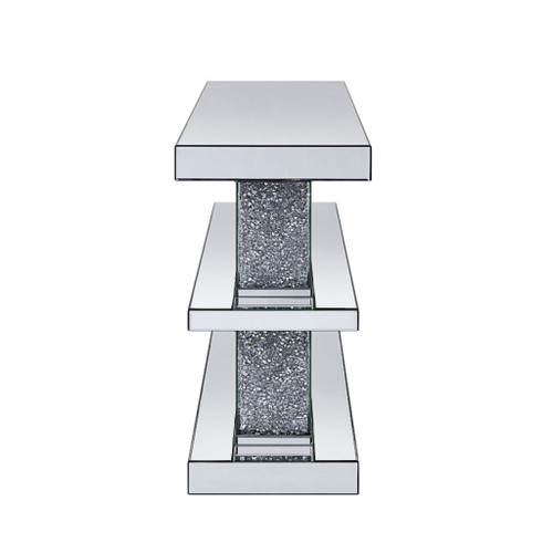Noralie - Accent Table - Mirrored & Faux Diamonds - 34"