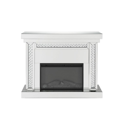 Nysa - 42" Fireplace - Mirrored & Faux Crystals