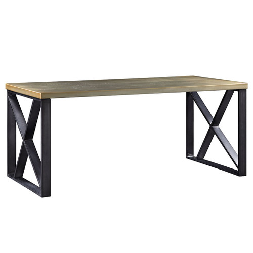Jennavieve - Executive Writing Desk - Gold Aluminum Jennavieve - Executive Writing Desk - Gold Aluminum