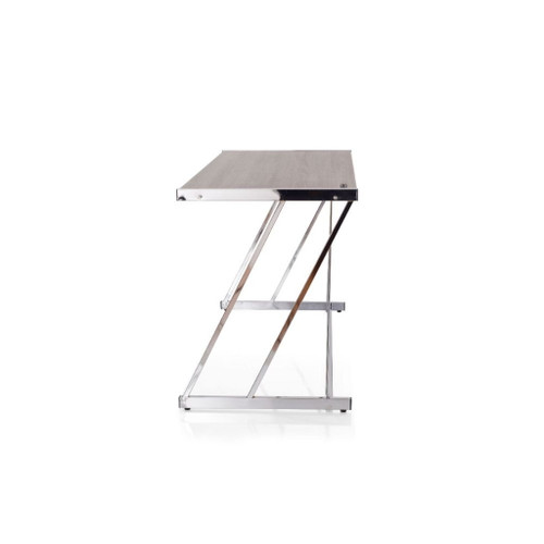 Finis - Writing Desk With USB - Weathered Oak & Chrome