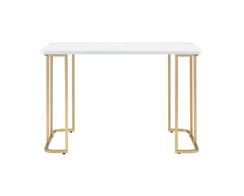Estie - Writing Desk - White & Gold Finish