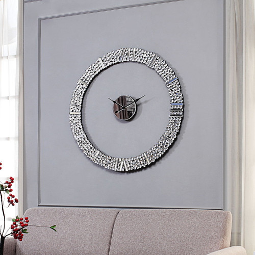 Kachina - 39" Wall Clock - Mirrored & Faux Gems Kachina - 39" Wall Clock - Mirrored & Faux Gems