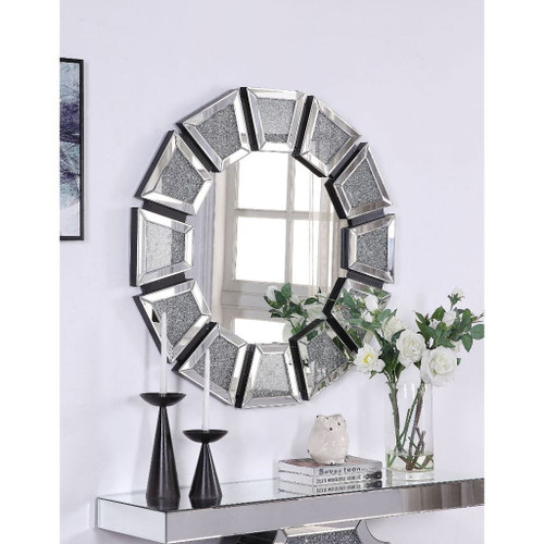 Noralie - Accent Mirror - Mirrored, Faux Diamonds