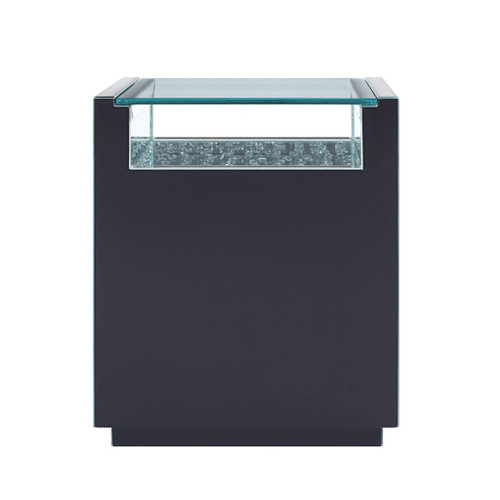 Nysa - 20" X 14" Accent Table - Mirrored & Faux Crystals