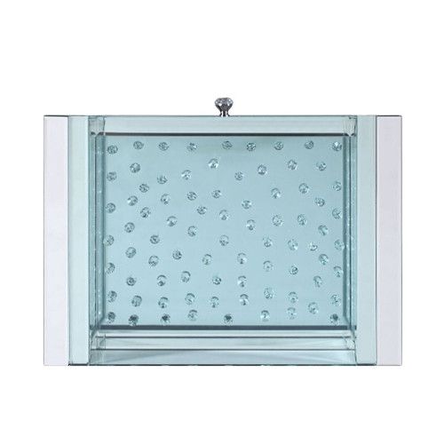 Nysa - 20" X 14" Accent Table - Mirrored & Faux Crystals