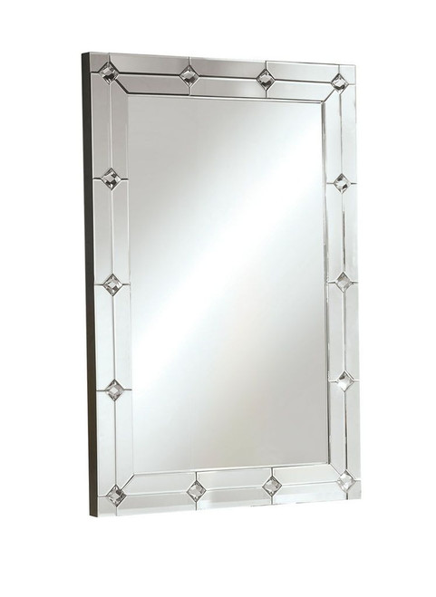 Hessa - Accent Mirror - Mirrored & Faux Rhinestones Hessa - Accent Mirror - Mirrored & Faux Rhinestones