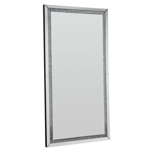 Noralie - Floor Mirror - Faux Diamonds & Mirrored