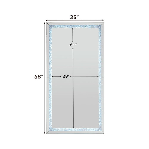 Noralie - Floor Mirror - Faux Diamonds & Mirrored