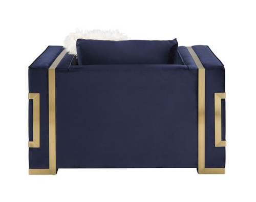 Virrux - Chair - Blue Velvet & Gold Finish