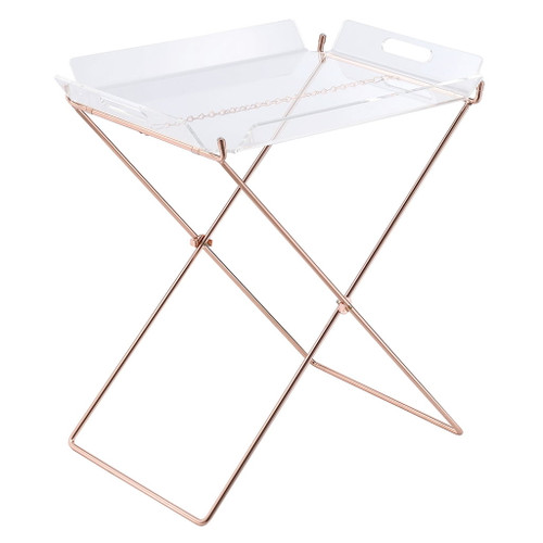 Cercie - Tray Table - Clear Acrylic & Copper