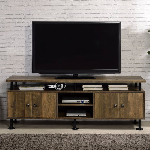 Ensata II - TV Stand - Rustic Oak & Black Ensata II - TV Stand - Rustic Oak & Black