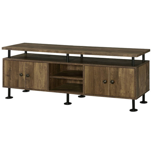 Ensata II - TV Stand - Rustic Oak & Black