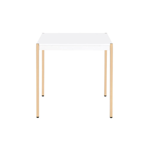 Otrac - End Table - White & Gold Finish