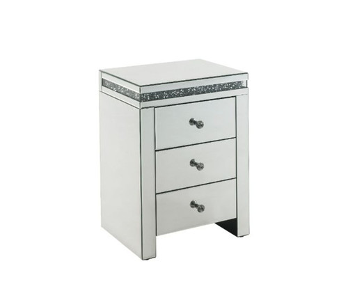 Noralie - Accent Table - Mirroed & Faux Diamonds