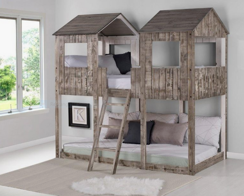 Tower Bunkbed in Rustic Dirty White Finish, 3225-TTRDW