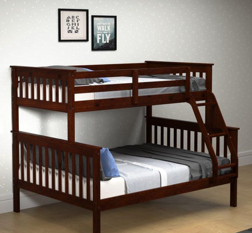 Mission Pine Bunkbed Twin over Full Size in Cappuccino