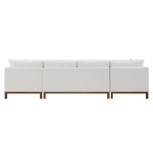 Valiant - Sectional Sofa With 4 Pillows - Ivory Chenille