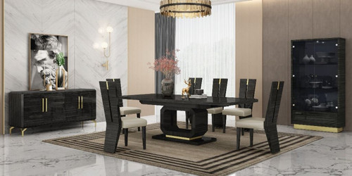 Dante Dining Room Set in Black D844 by Global United Furniture