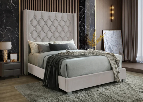BEVERLY CHAMPAGNE BED FRAME AND MATTRESS SET BM-PK-BEVERLY-CHP by Kassa Mall