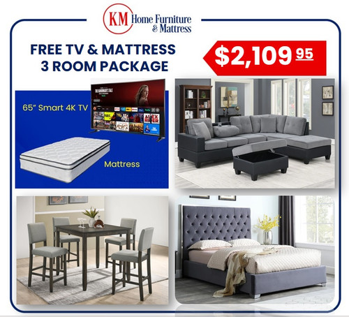 Matteo 3 Room Packages with Free TV and Mattress