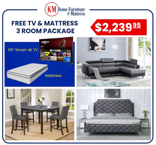 Pablo 3 Room Packages With Free TV and Mattress RM-PK-TV-Pablo by KM Home