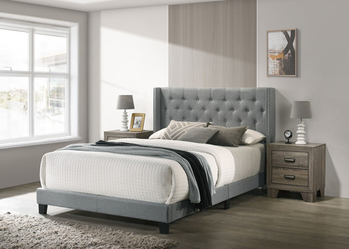 MAKAYLA GRAY BED AND MATTRESS COMBO