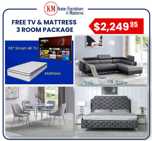 Esmeralda 3 Room Package With Free 65 Inch TV and Free Mattress