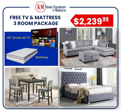 Tia 3 Room Package With Free 65 Inch TV and Free Mattress