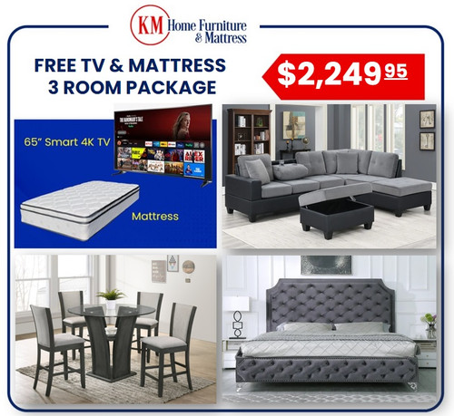 Amaia 3 Room Package With Free 65 Inch TV and Free Mattress