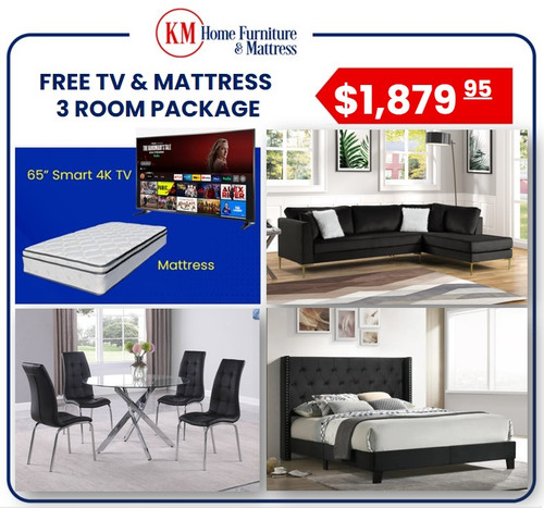 Samara 3 Room Package With Free 65 Inch TV and Free Mattress