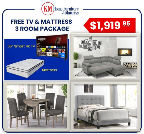 Elias 3 Room Package With Free 65 Inch TV and Free Mattress