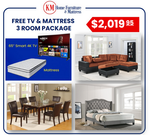 Bob 3 Room Packages with Free TV and Mattress RM-PK-TV-Bob by KM Home