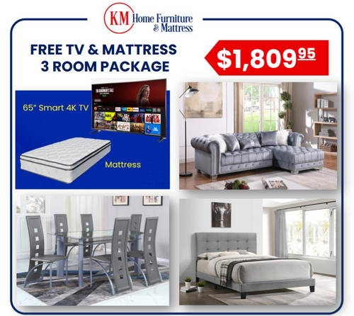Rodrigo 3 Room Package With Free 65 Inch TV and Free Mattress