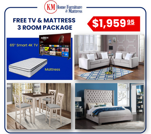Cole 3 Room Packages with Free TV and Mattress - KM Home