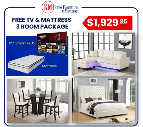 Hunter 3 Room Package With Free 65 Inch TV and Free Mattress