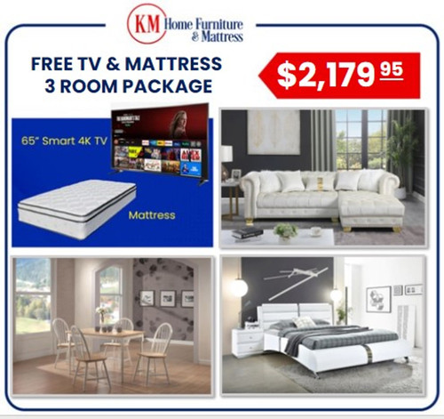 Kalani 3 Room Packages with Free TV and Mattress RM-PK-TV-KALANI by KM Home