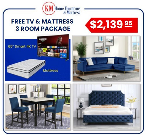 Lucian 3 Room Packages with Free TV and Mattress