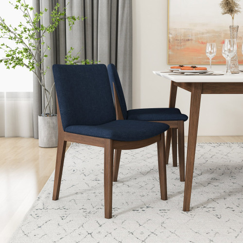 Dining Set, Alpine Large White Table with 4 Virginia Dark Blue Chairs | KM Home Furniture and Mattress Store | Houston TX | Best Furniture stores in Houston