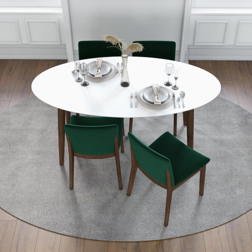 Rixos White Dining set - 4 Virginia Green Velvet Chairs | KM Home Furniture and Mattress Store | TX | Best Furniture stores in Houston