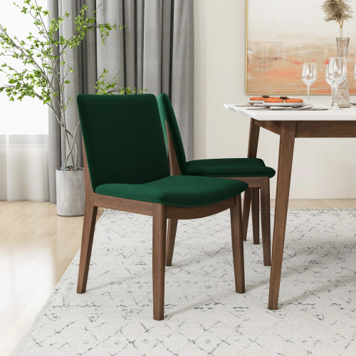 Alpine Large White Dining Set - 4 Virginia Green Velvet Chairs | KM Home Furniture and Mattress Store | TX | Best Furniture stores in Houston