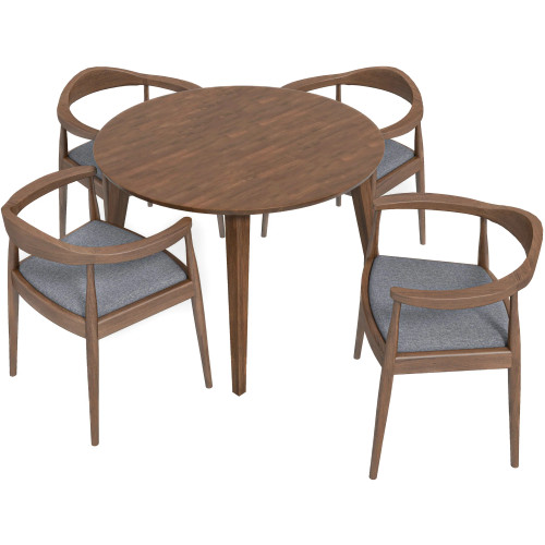 Palmer Dining set - 4 Freya Gray Dining Chairs Walnut | KM Home Furniture and Mattress Store | TX | Best Furniture stores in Houston