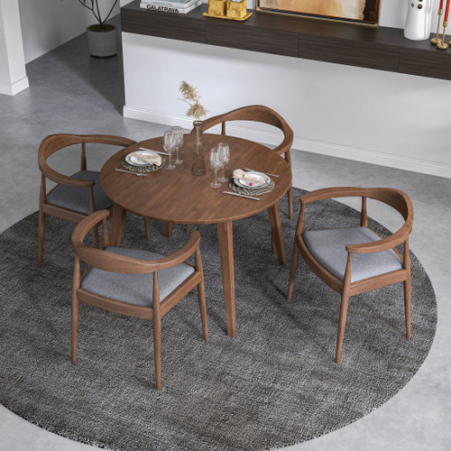 Palmer Dining set - 4 Freya Gray Dining Chairs Walnut | KM Home Furniture and Mattress Store | TX | Best Furniture stores in Houston