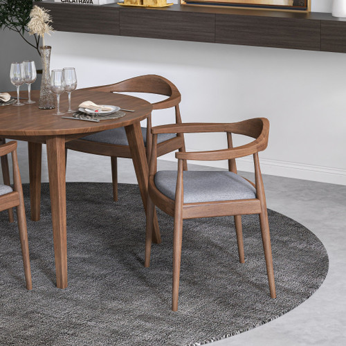 Palmer Dining set - 4 Freya Gray Dining Chairs Walnut | KM Home Furniture and Mattress Store | TX | Best Furniture stores in Houston