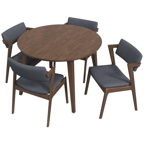 Palmer Dining set - 4 Ricco Dark Gray Chairs Walnut | KM Home Furniture and Mattress Store | TX | Best Furniture stores in Houston