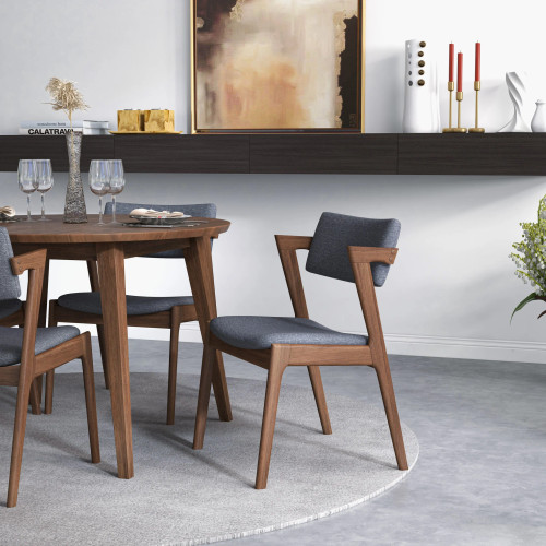 Palmer Dining set - 4 Ricco Dark Gray Chairs Walnut | KM Home Furniture and Mattress Store | TX | Best Furniture stores in Houston