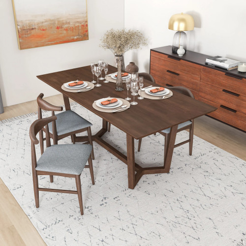 Rolda Dining Set - 4 Winston Gray Fabric Dining Chairs | KM Home Furniture and Mattress Store | TX | Best Furniture stores in Houston